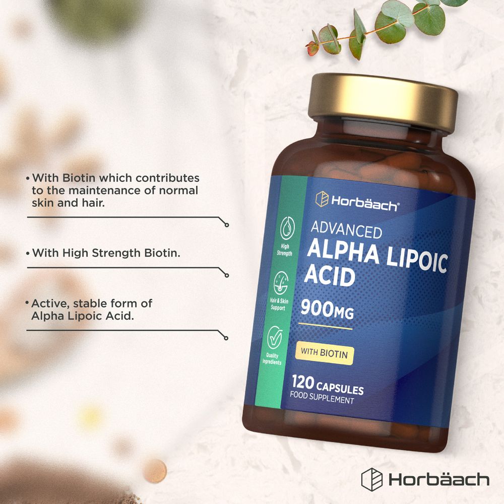 Alpha Lipoic Acid 900 mg with Biotin | 120 Capsules