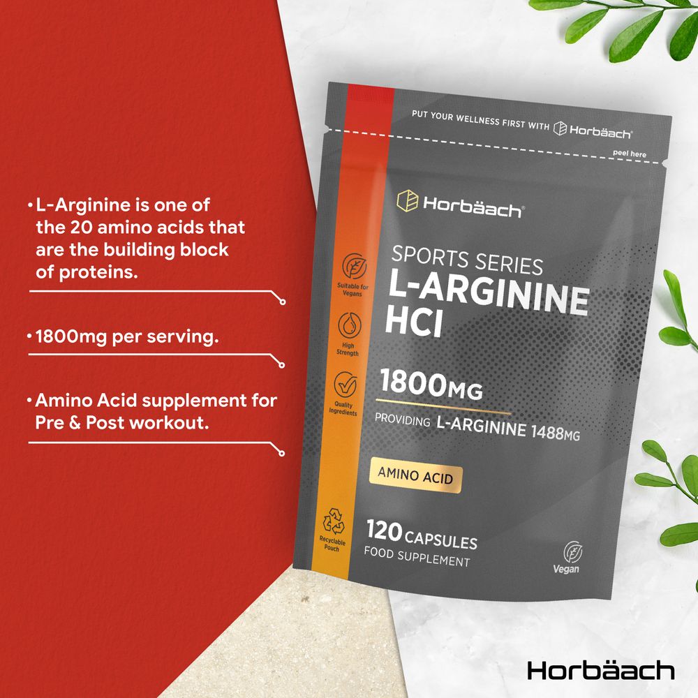 L-Arginine HCI 1800 mg | 120 Capsules