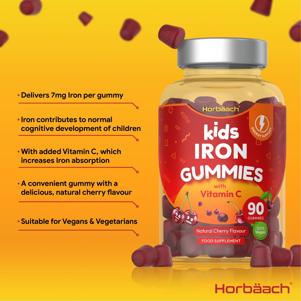 Iron with Vitamin C for Kids | 90 Gummies
