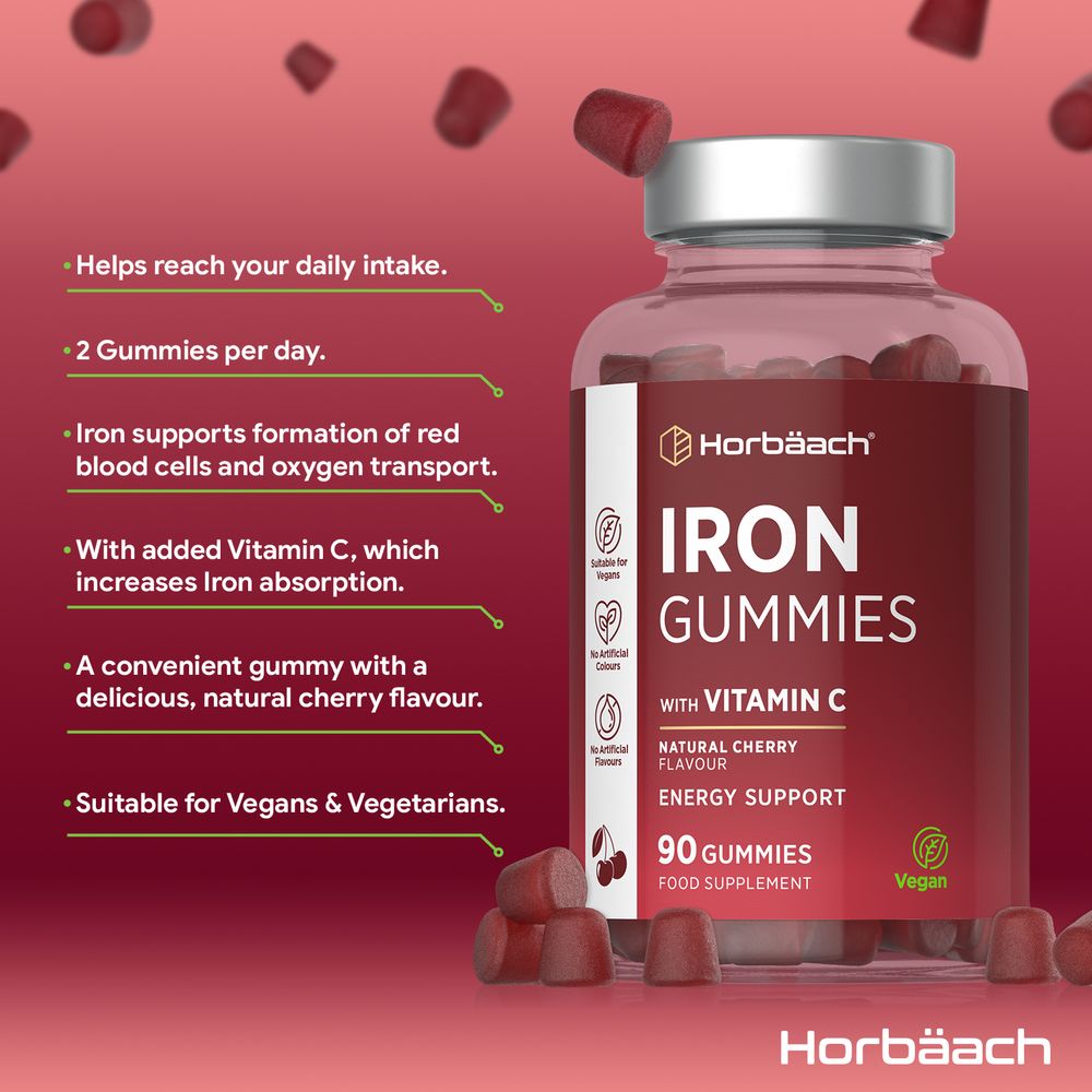 Iron 14 mg with Vitamin C | 90 Gummies