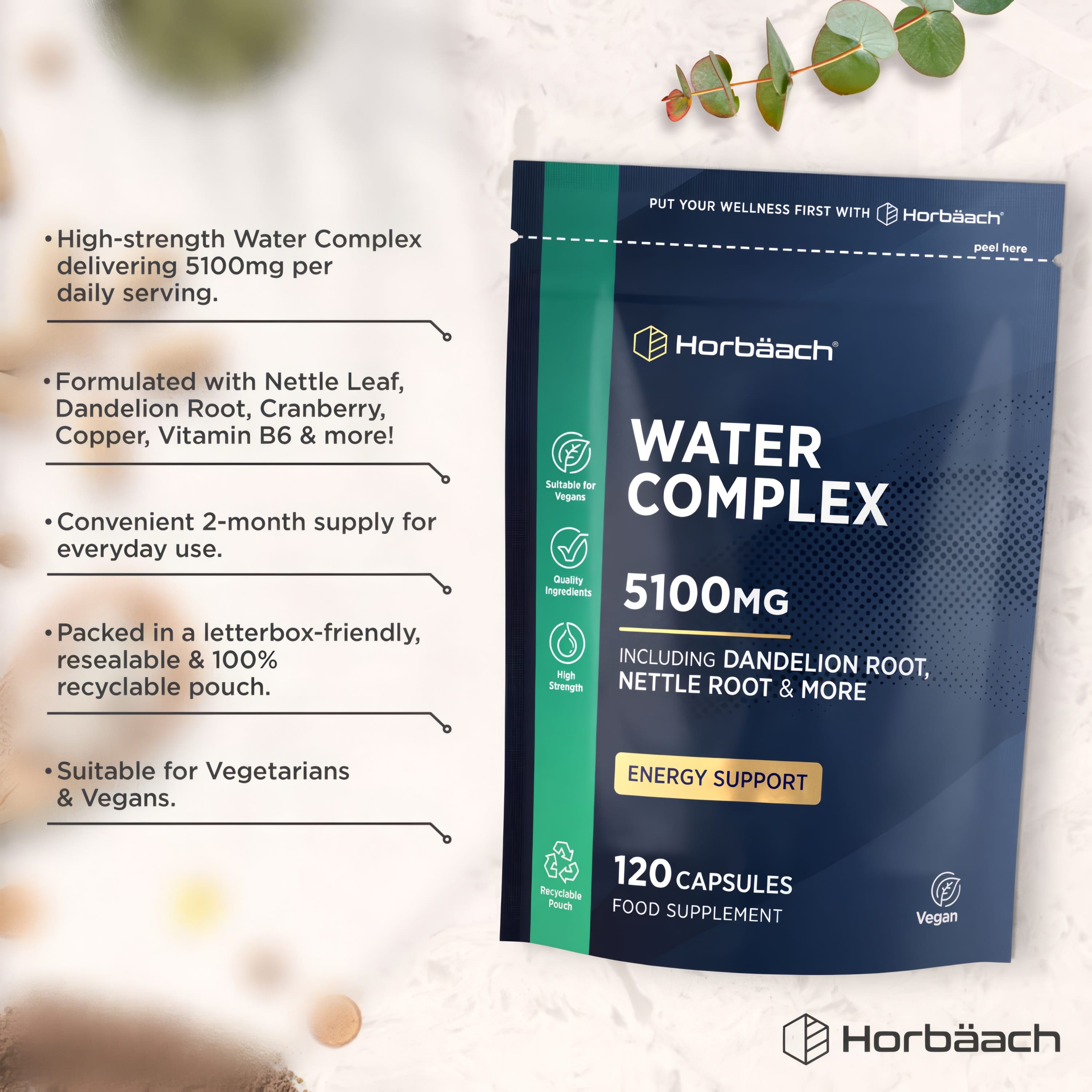 Water Tablets 5100mg | Electrolyte Balance | 120 Tablets