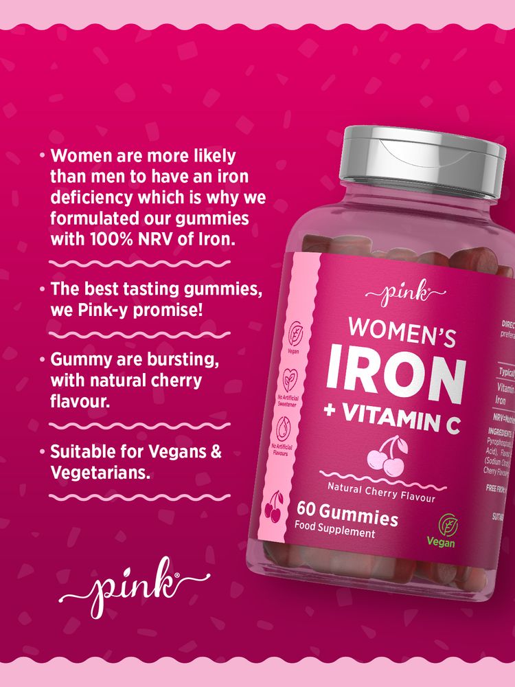 Iron with Vitamin C for Women | 60 Gummies