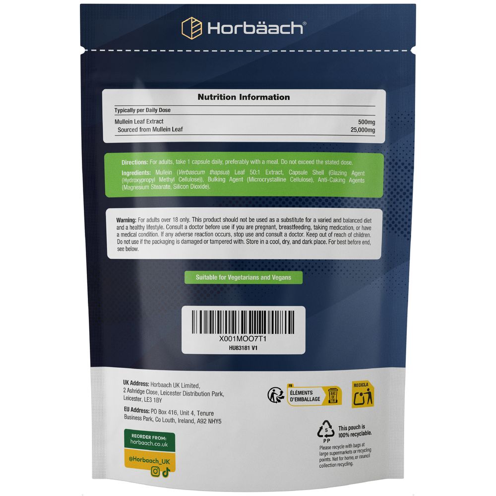 Mullein Leaf 25,000 mg | 60 Capsules