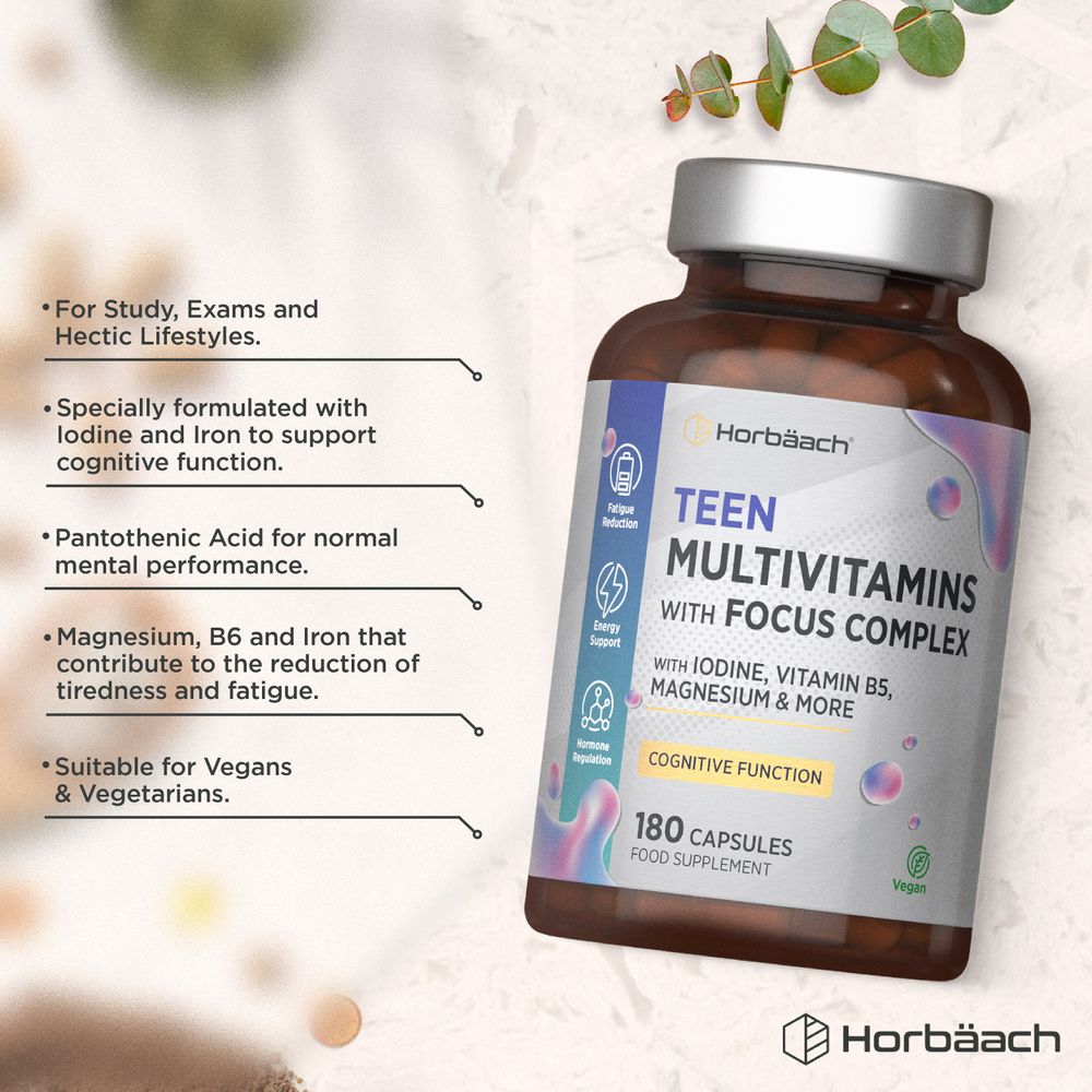 Multivitamins with Focus Complex for Teens | 180 Capsules