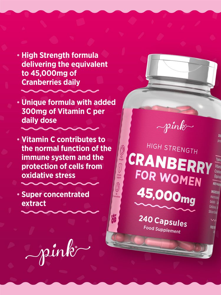 Cranberry 45,000 mg with Vitamin C for Women | 240 Capsules