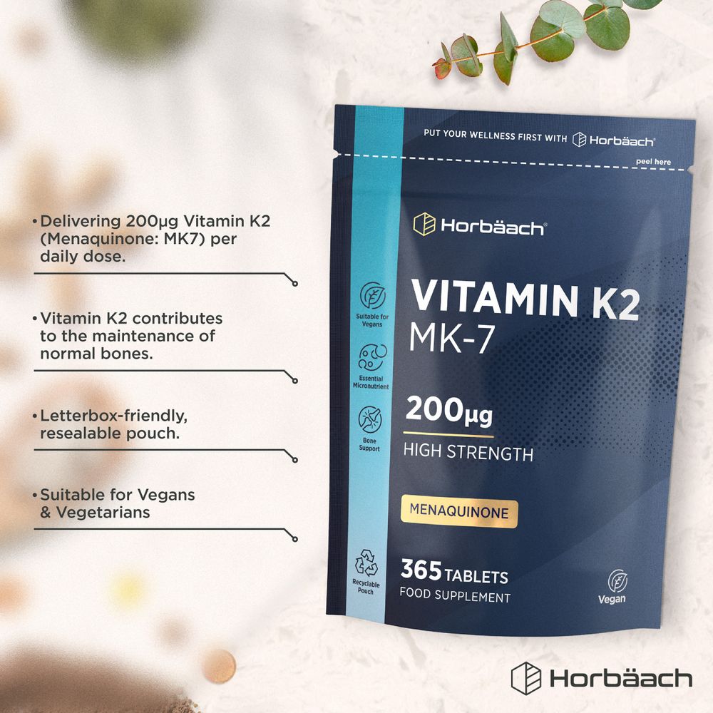 Vitamin K2 MK7 200 µg | 365 Tablets