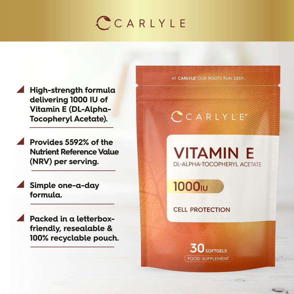 Vitamin E 1000iu | 30 Softgels | By Carlyle