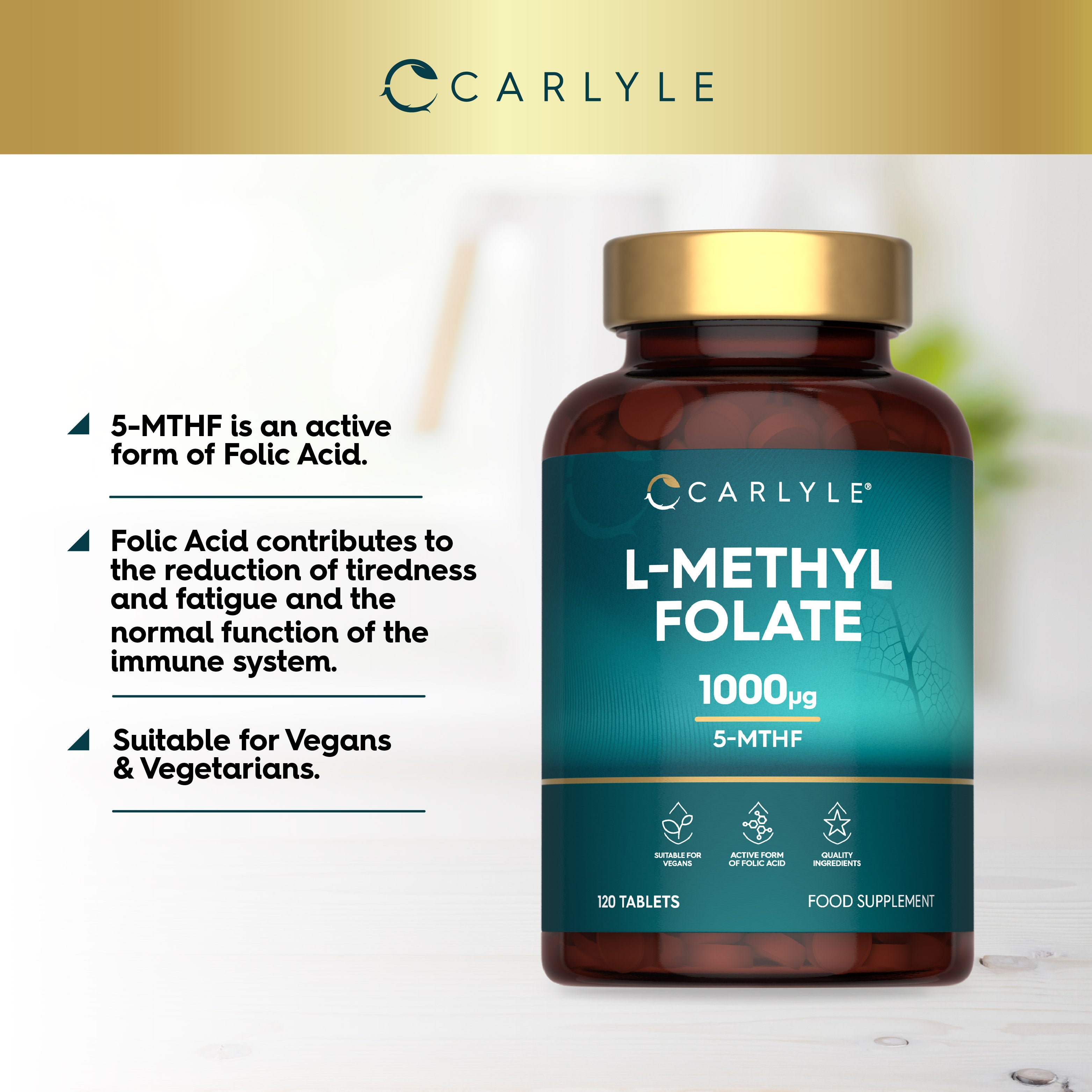 L-Methylfolate 1000 ug | 120 Tablets
