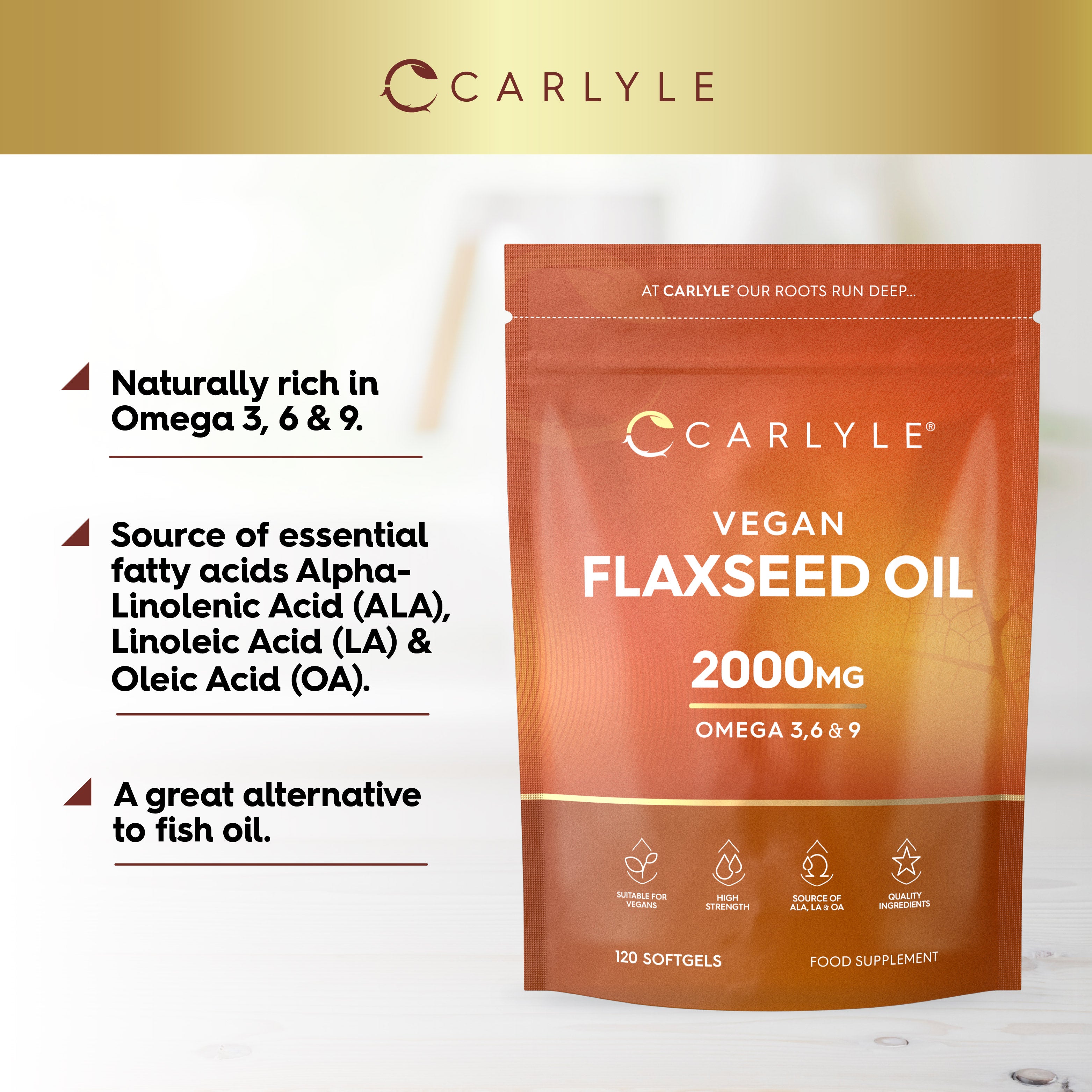 Flaxseed Oil 2000 mg | 120 Softgels