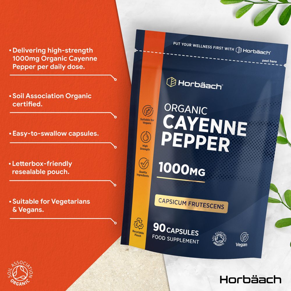 Cayenne Pepper 1000 mg | Organic | 90 Capsules