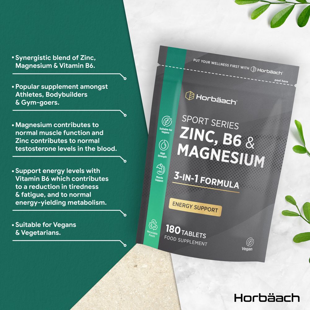 Zinc, Magnesium and Vitamin B6 | 180 Tablets
