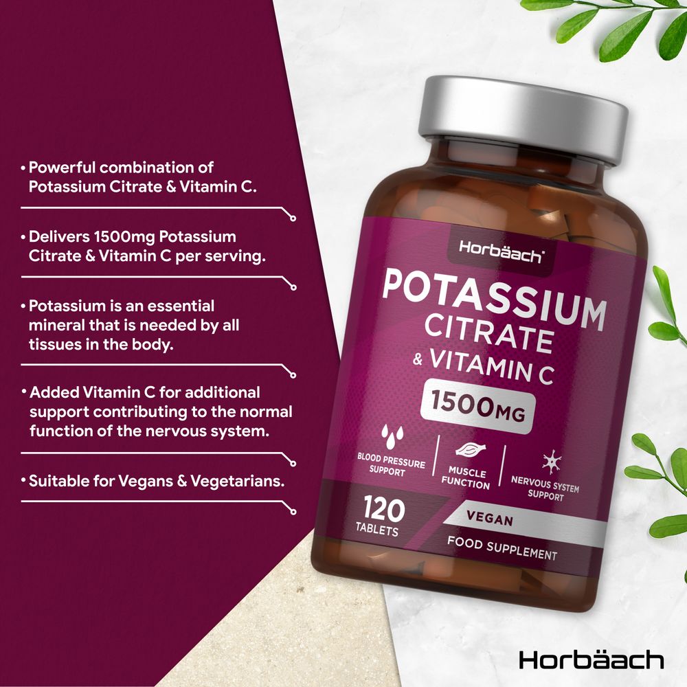 Potassium Citrate 1500 mg with Vitamin C | 120 Tablets