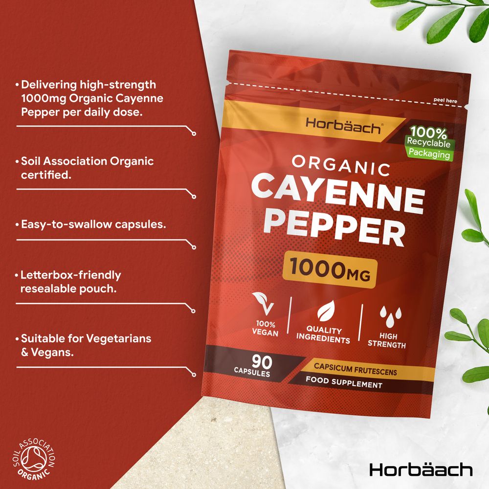 Cayenne Pepper 1000 mg | Organic | 90 Capsules