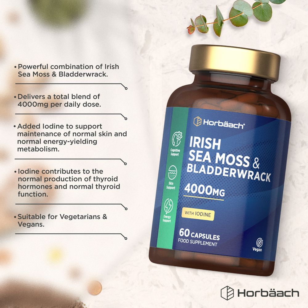 Irish Sea Moss and Bladderwrack 4000 mg | 60 Capsules