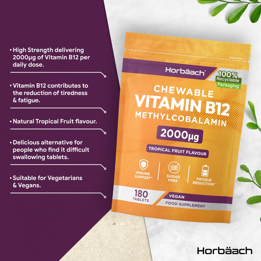 Vitamin B12 2000 ug | 180 Chewable Tablets 