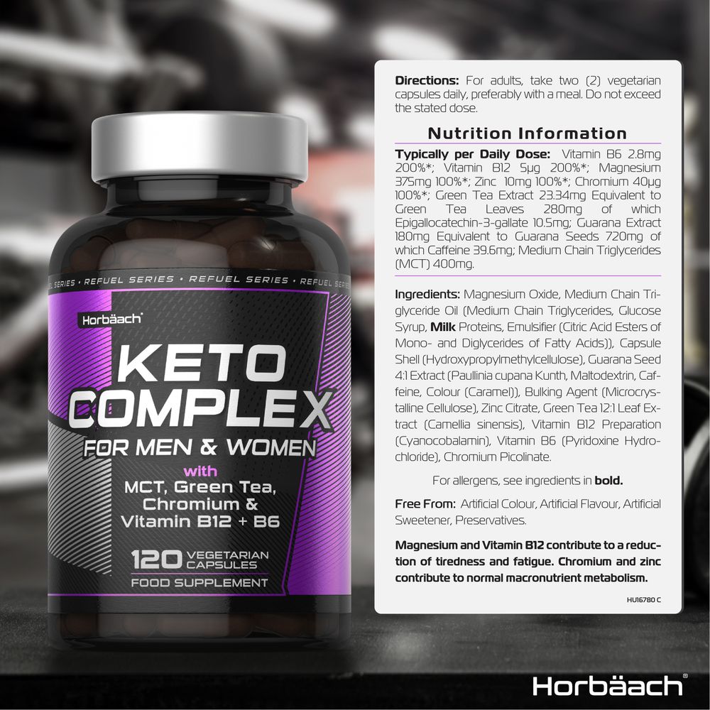 Keto Complex with MCT Oil, Green Tea | 120 Capsules