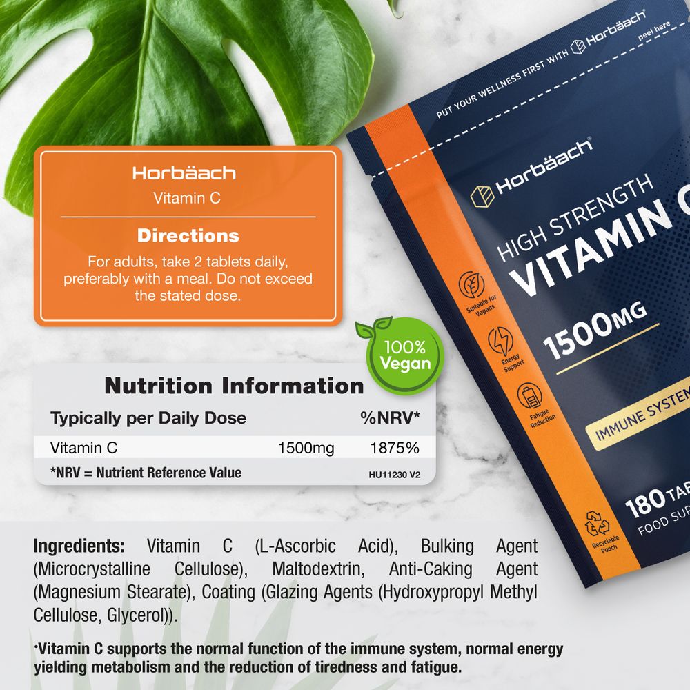 Vitamin C 1500 mg  | 180 Tablets