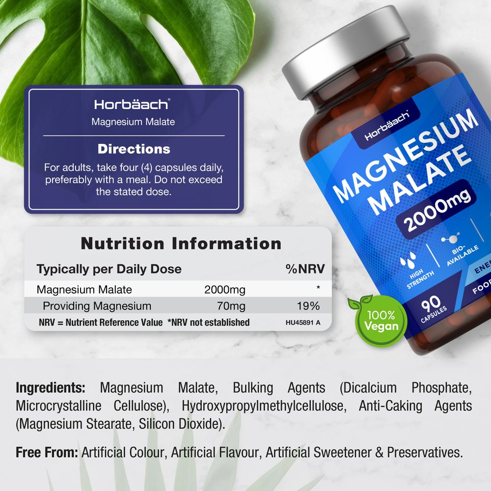 Magnesium Malate 2000 mg | 90 Capsules