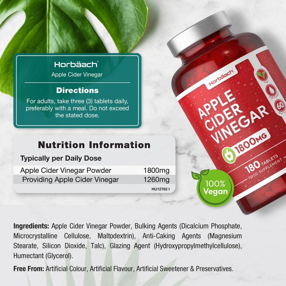 Apple Cider Vinegar 1800 mg | 180 Tablets