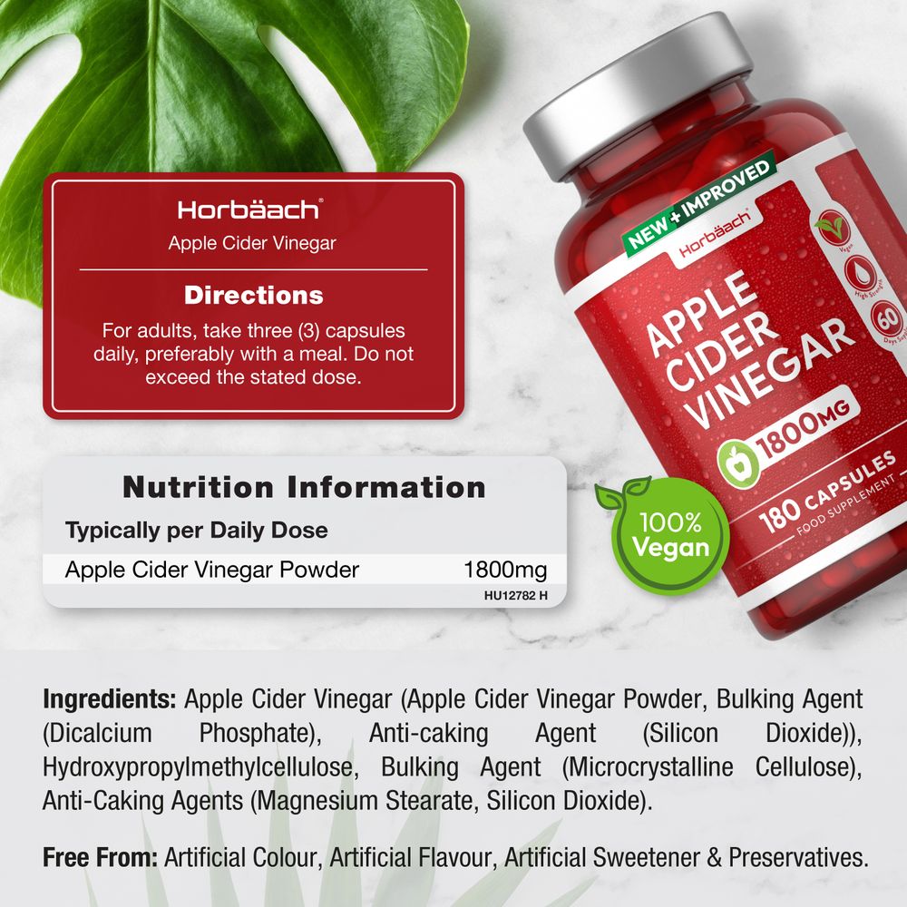 Apple Cider Vinegar 1800 mg | 180 Capsules