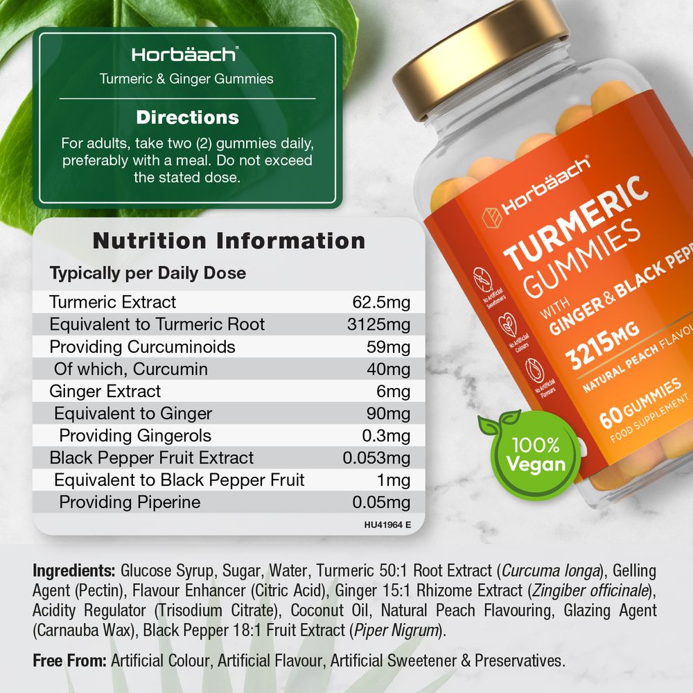 Turmeric and Ginger 3215 mg | 60 Gummies