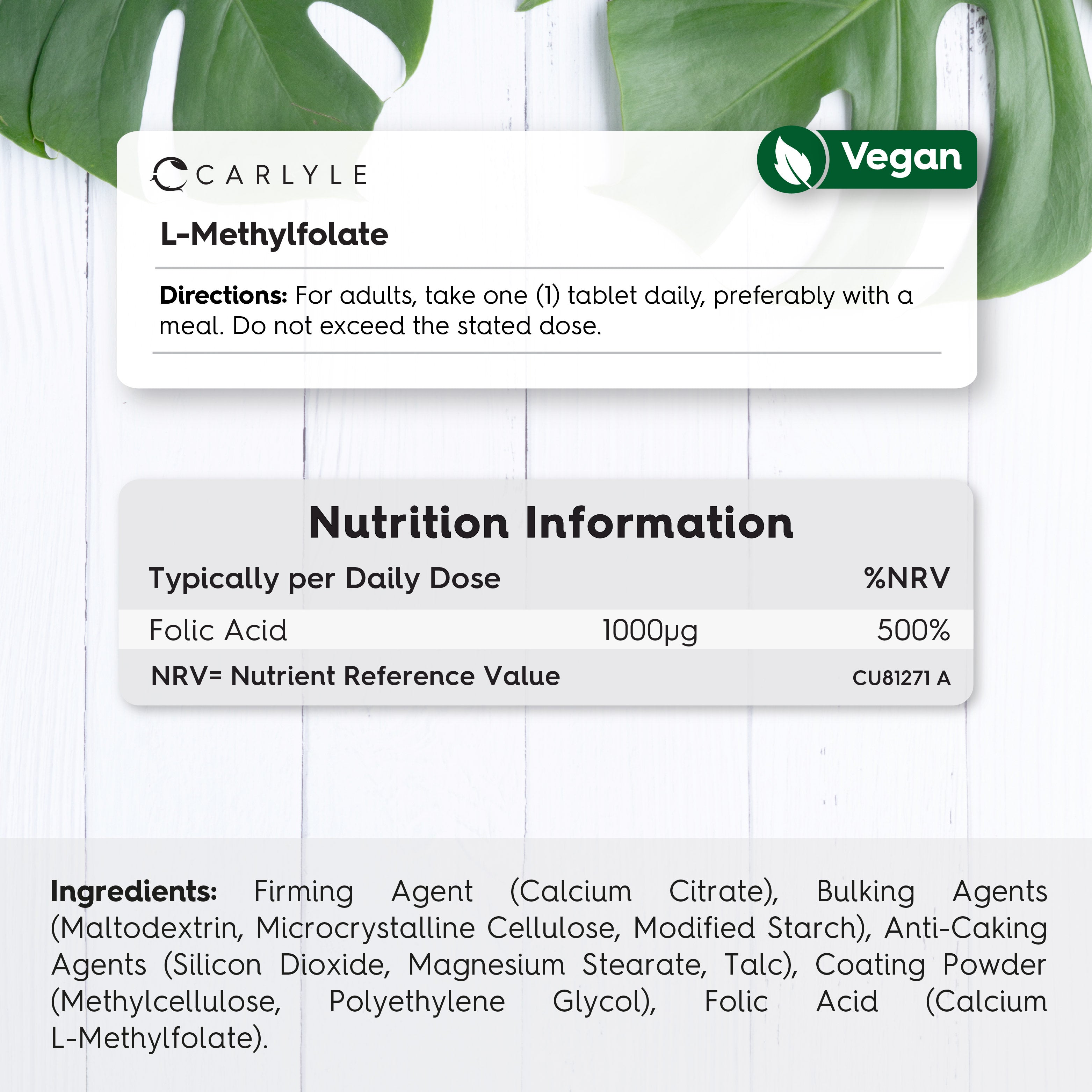 L-Methylfolate 1000 ug | 120 Tablets