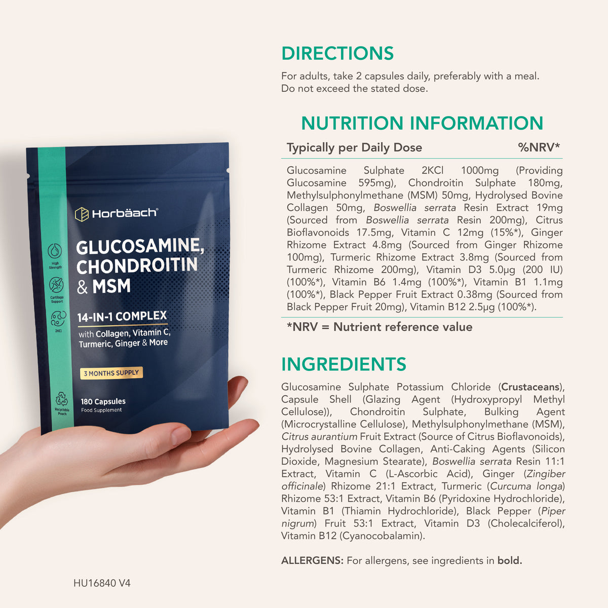 Glucosamine and Chondroitin Complex | 180 Tablets