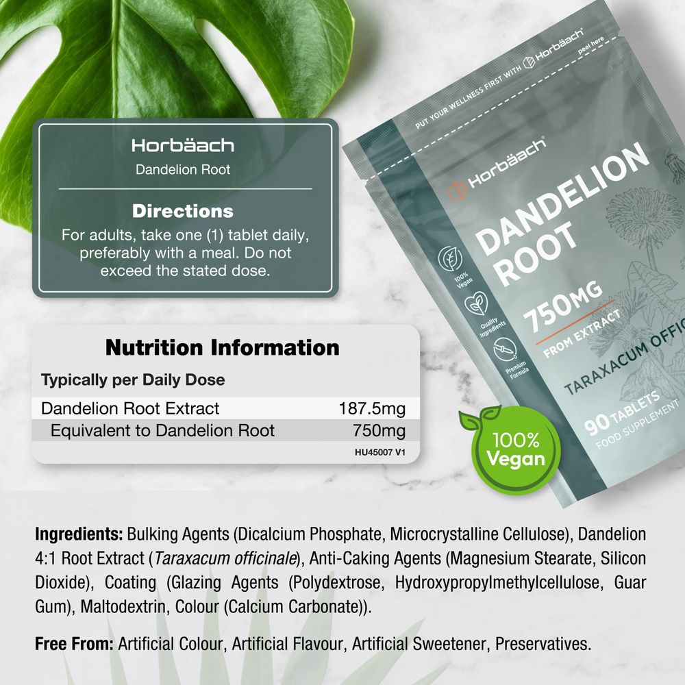 Dandelion Root 750 mg | 90 Tablets