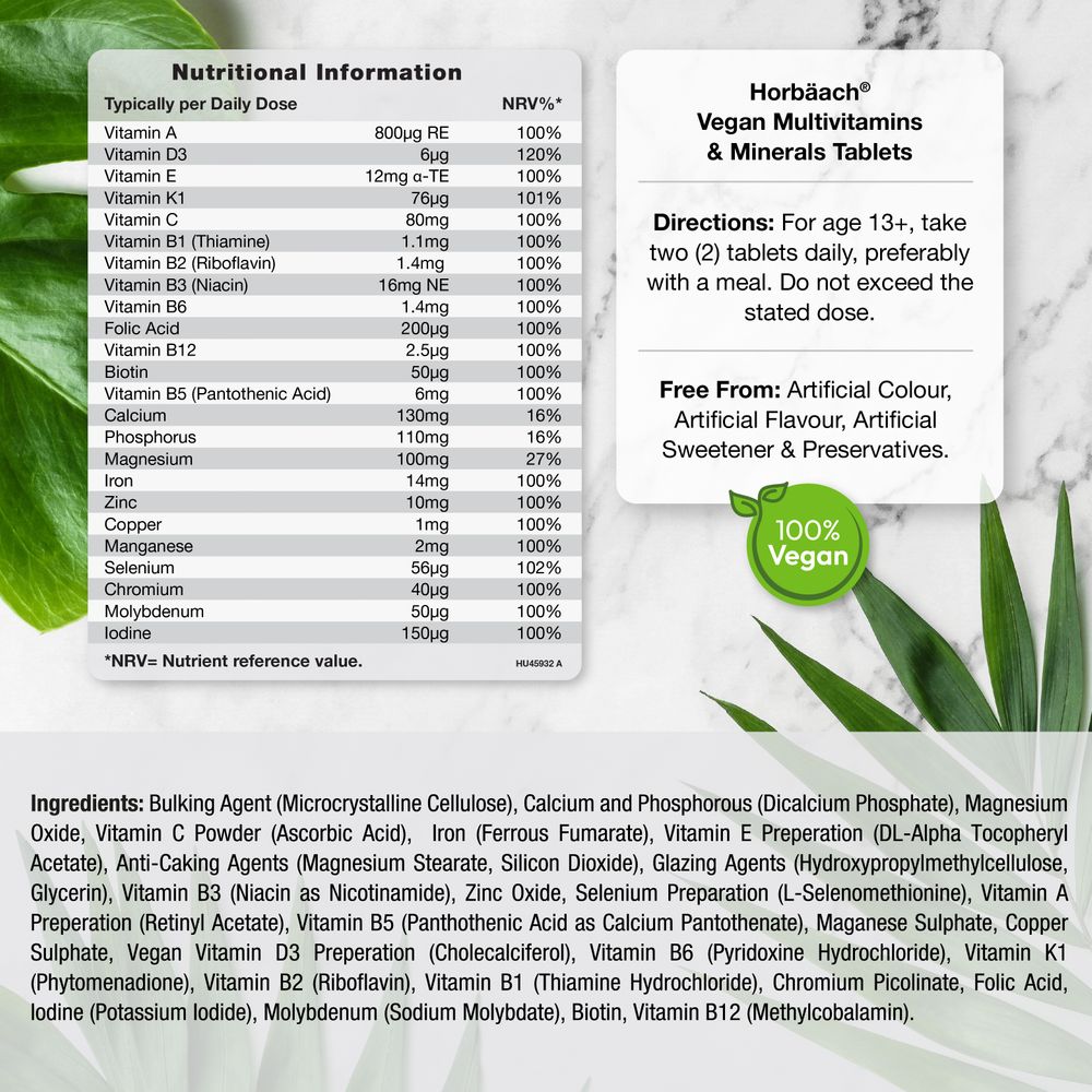 Multivitamins and Minerals | Vegan | 180 Tablets