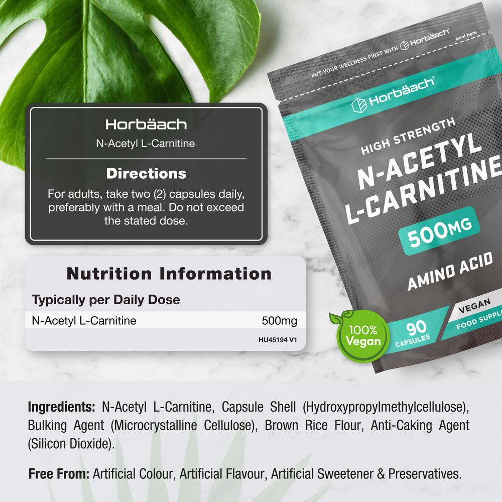 N-Acetyl L-Carnitine 500 mg | 90 Capsules