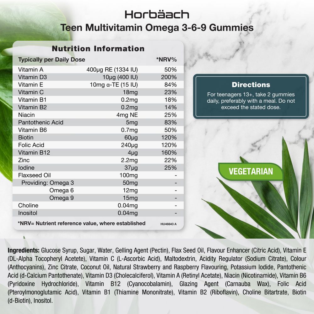 Multivitamin and Omega 369 for Teens | 60 Gummies