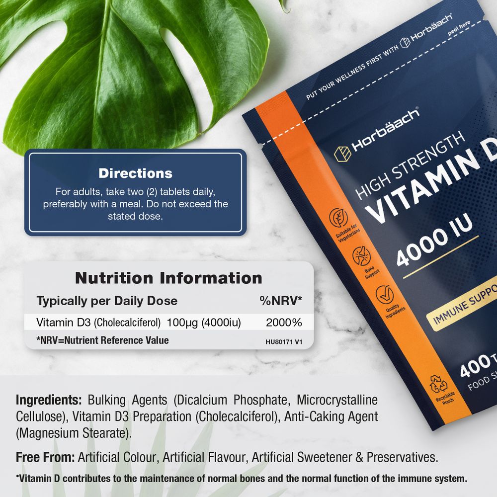 Vitamin D 4000 IU | 400 Tablets