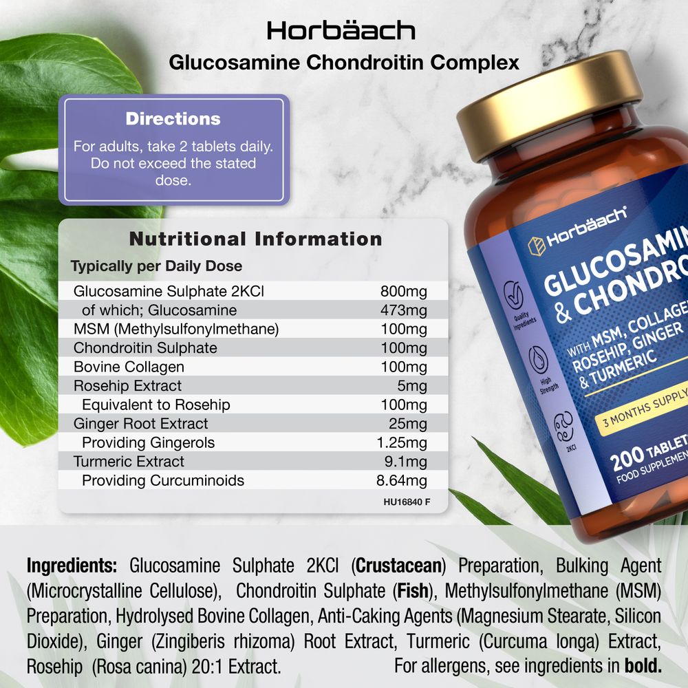 Glucosamine and Chondroitin Complex | 200 Tablets