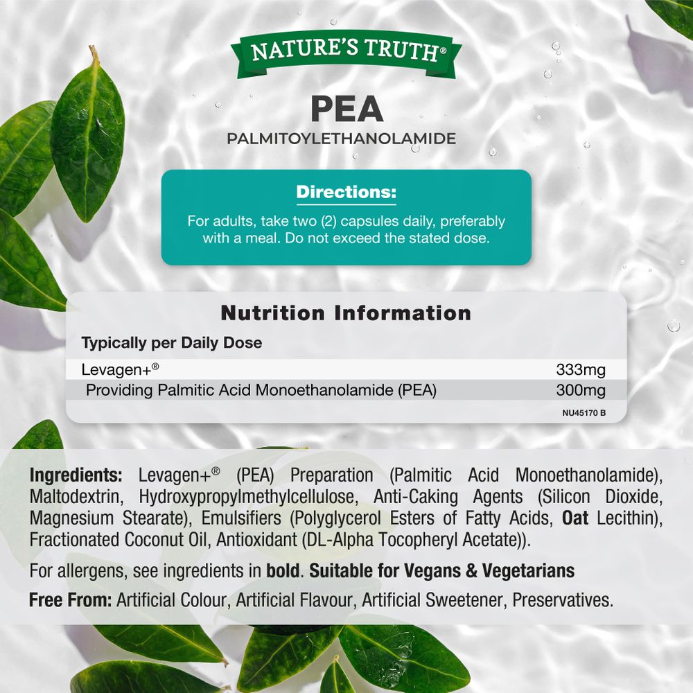 PEA Palmitoylethanolamide 300mg with Levagen | 60  Capsules