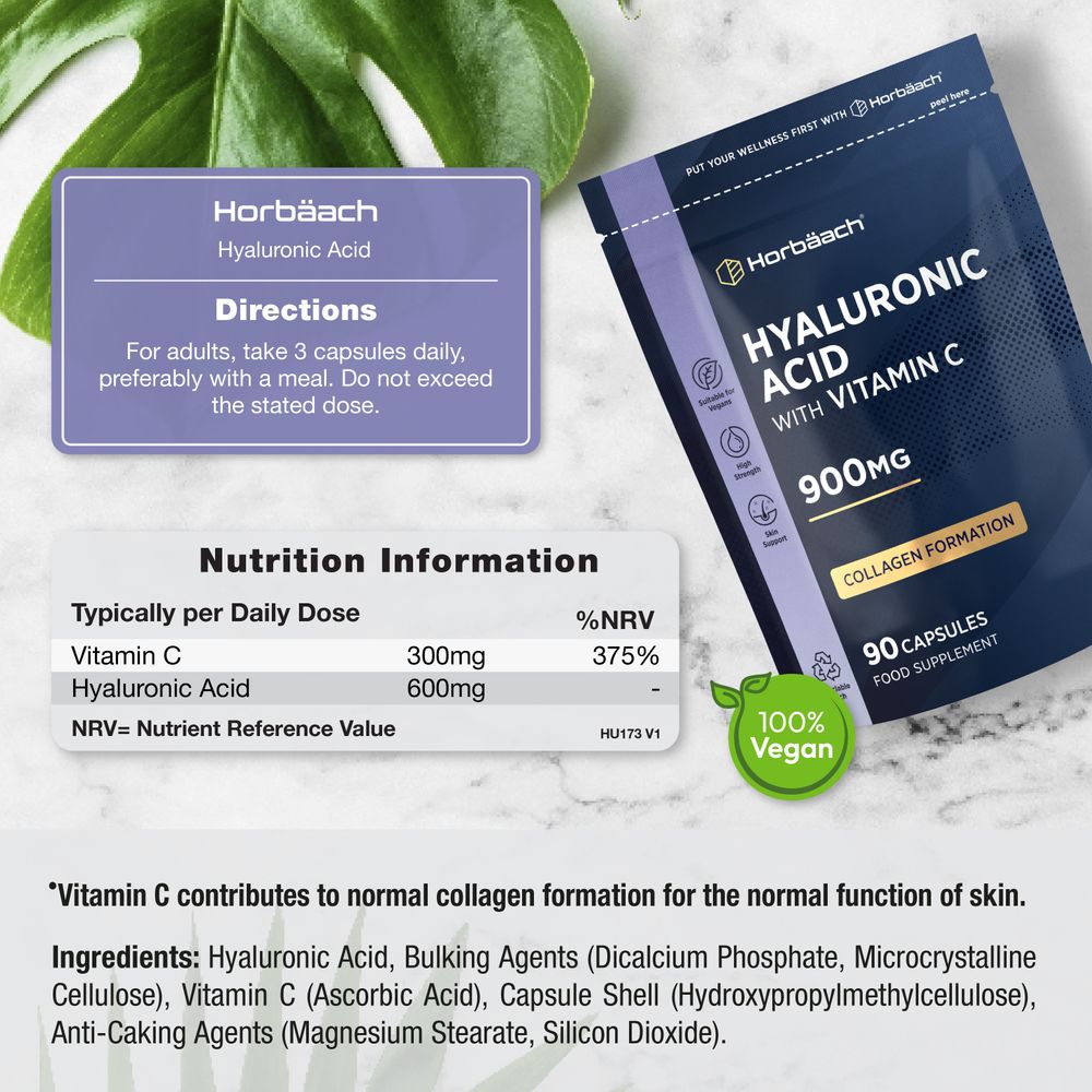 Hyaluronic Acid 900 mg | 90 Capsules