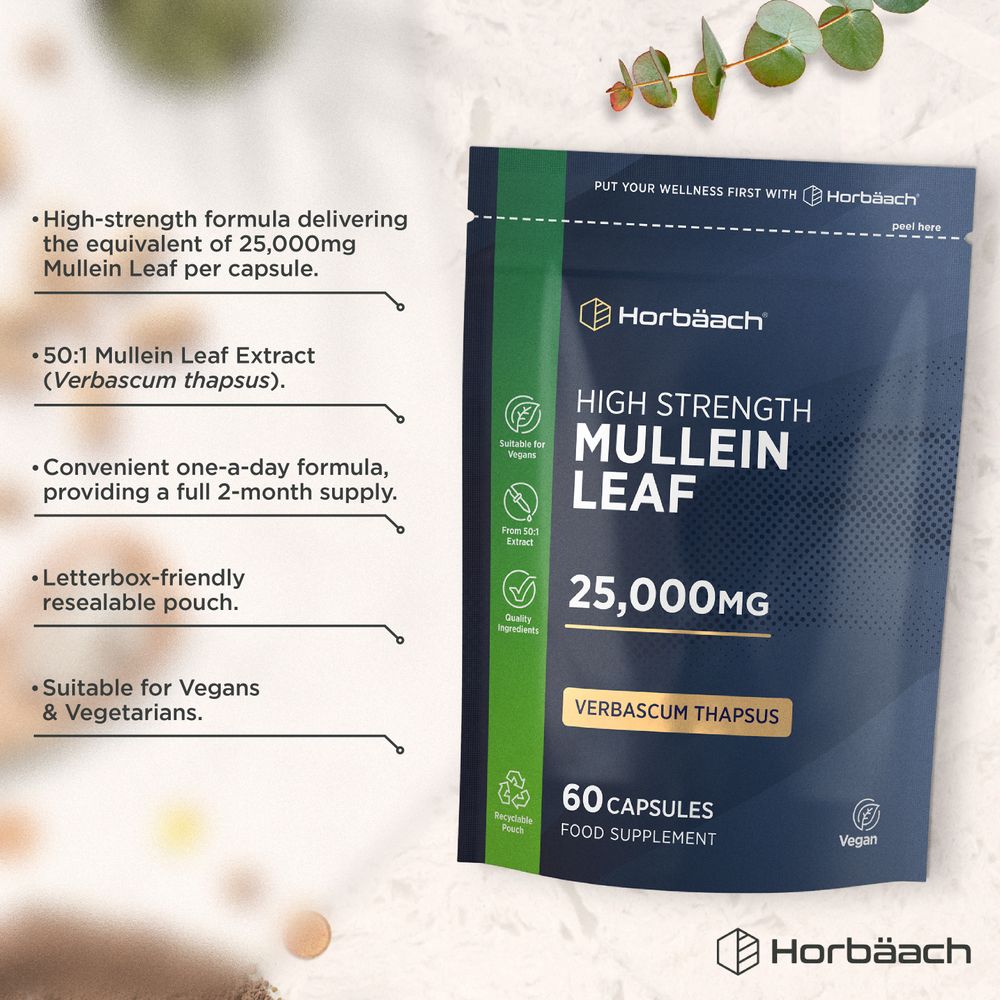 Mullein Leaf 25,000 mg | 60 Capsules
