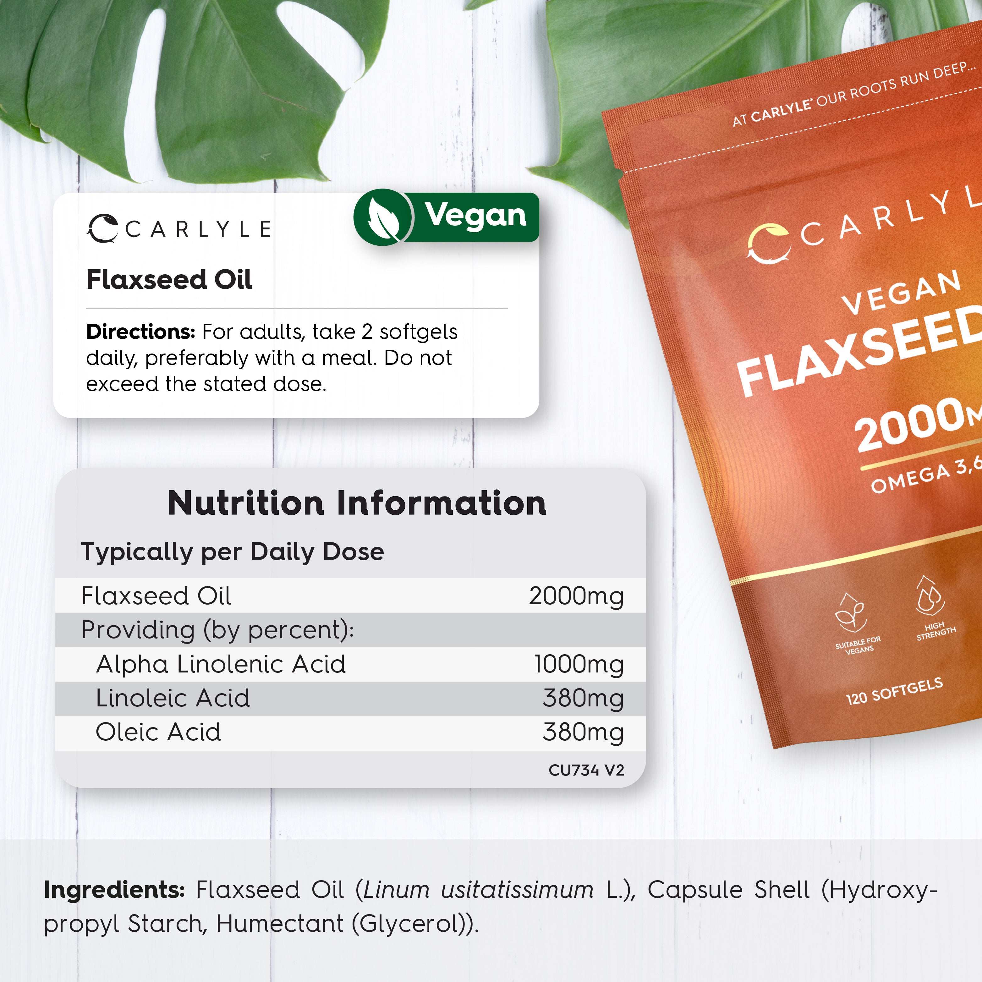 Flaxseed Oil 2000 mg | 120 Softgels