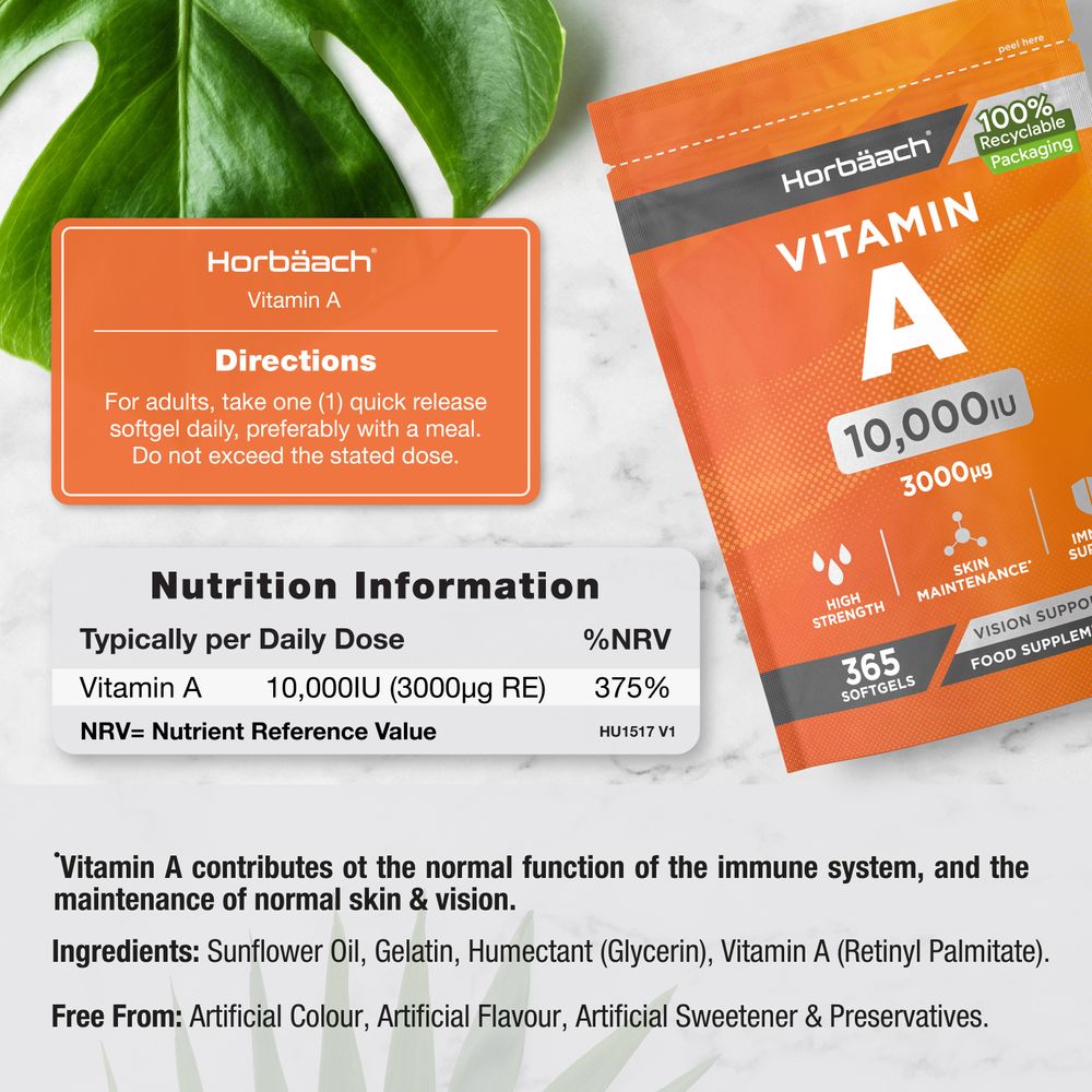 Vitamin A 10,000 IU | 365 Softgels
