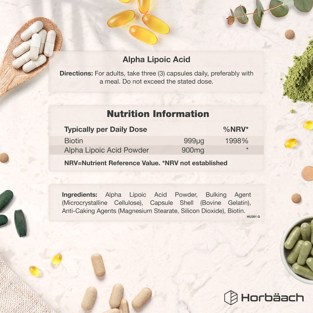 Alpha Lipoic Acid 900 mg with Biotin | 120 Capsules