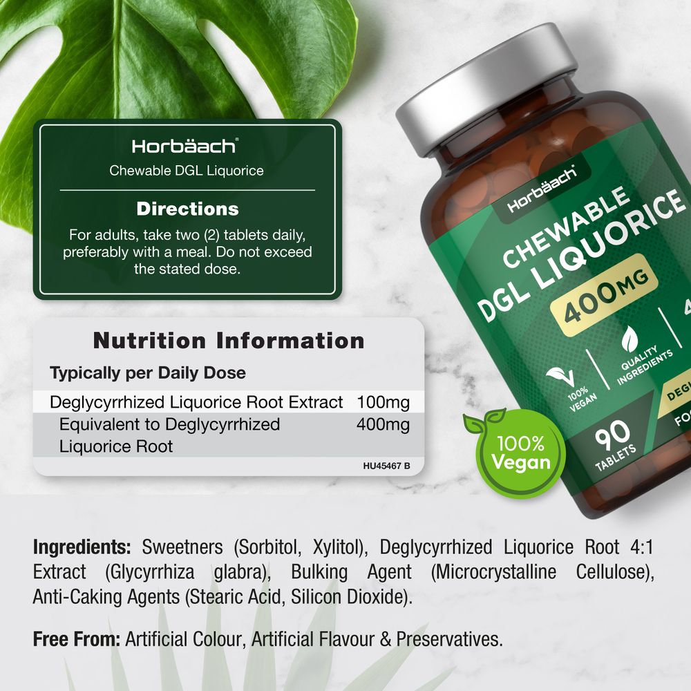 DGL Licorice 400 mg | 90 Chewable Tablets