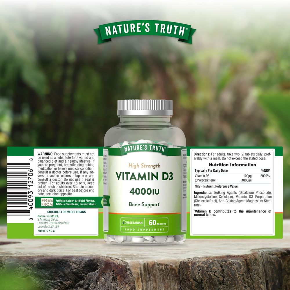 Vitamin D3 4000 iu | 60 Tablets