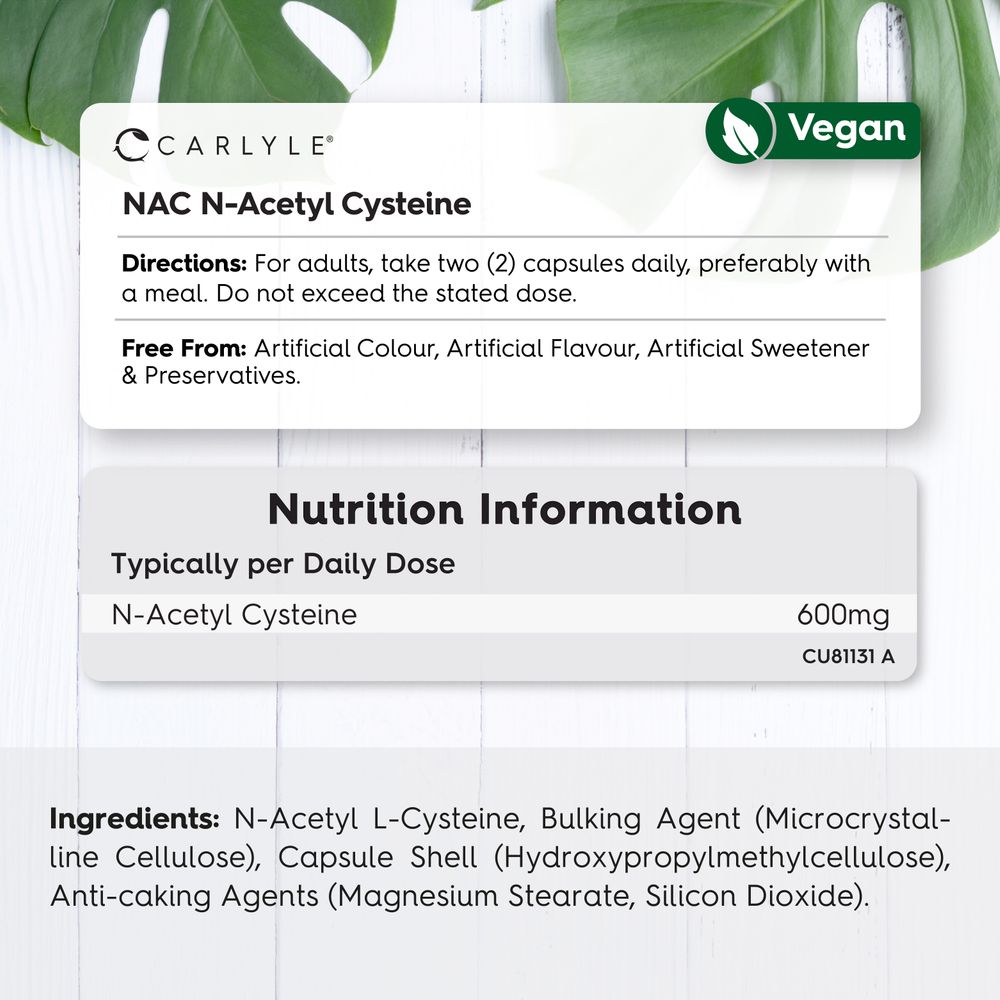 NAC N-Acetyl Cysteine 600 mg | 120 Capsules