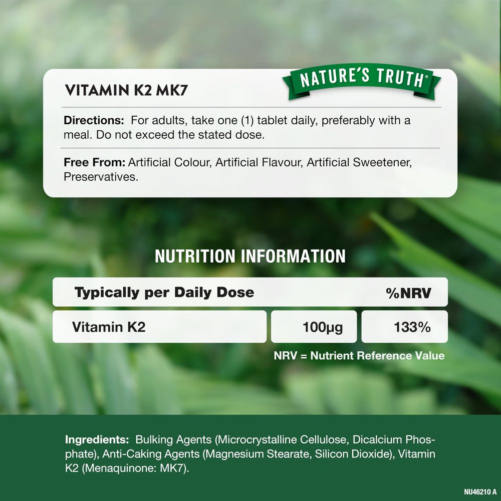 Vitamin K2 MK-7 100 ug | 60 Tablets