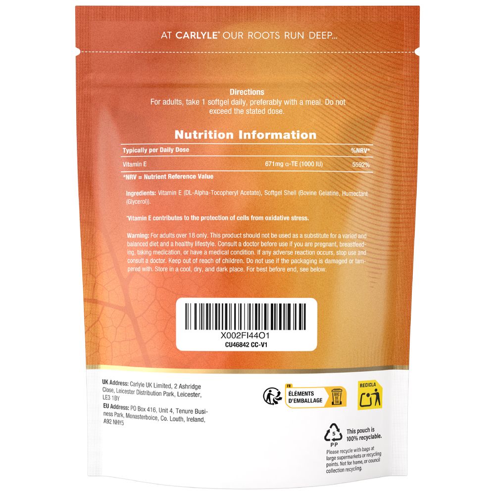 Vitamin E 1000iu | 30 Softgels | By Carlyle