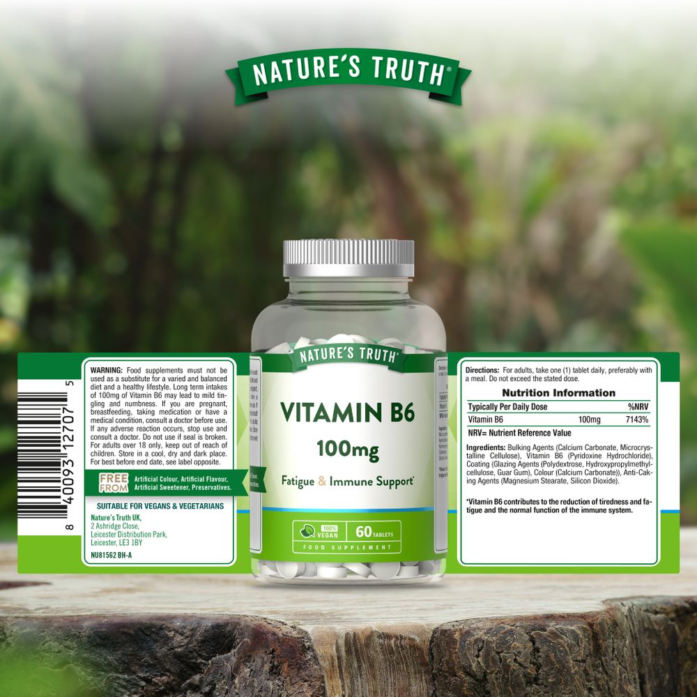 Vitamin B6 100 mg | 60 Tablets