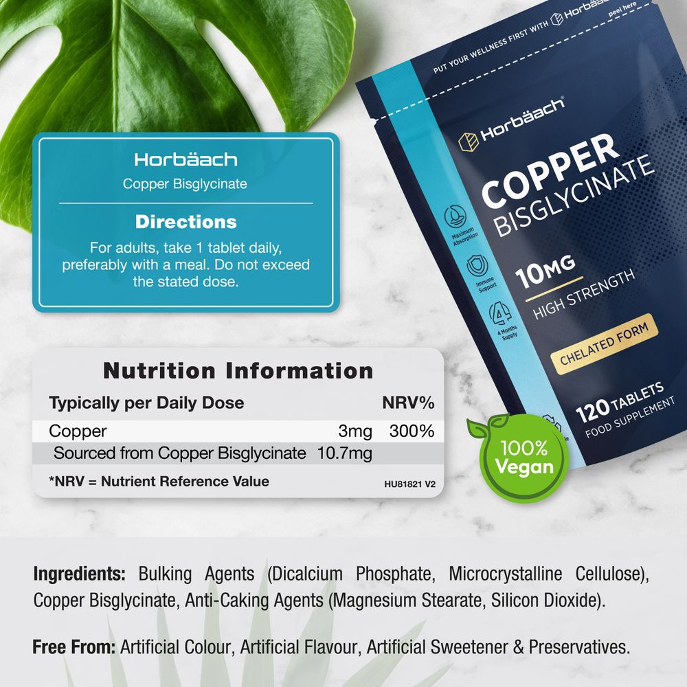 Copper Bisglycinate 10 mg | 120 Tablets