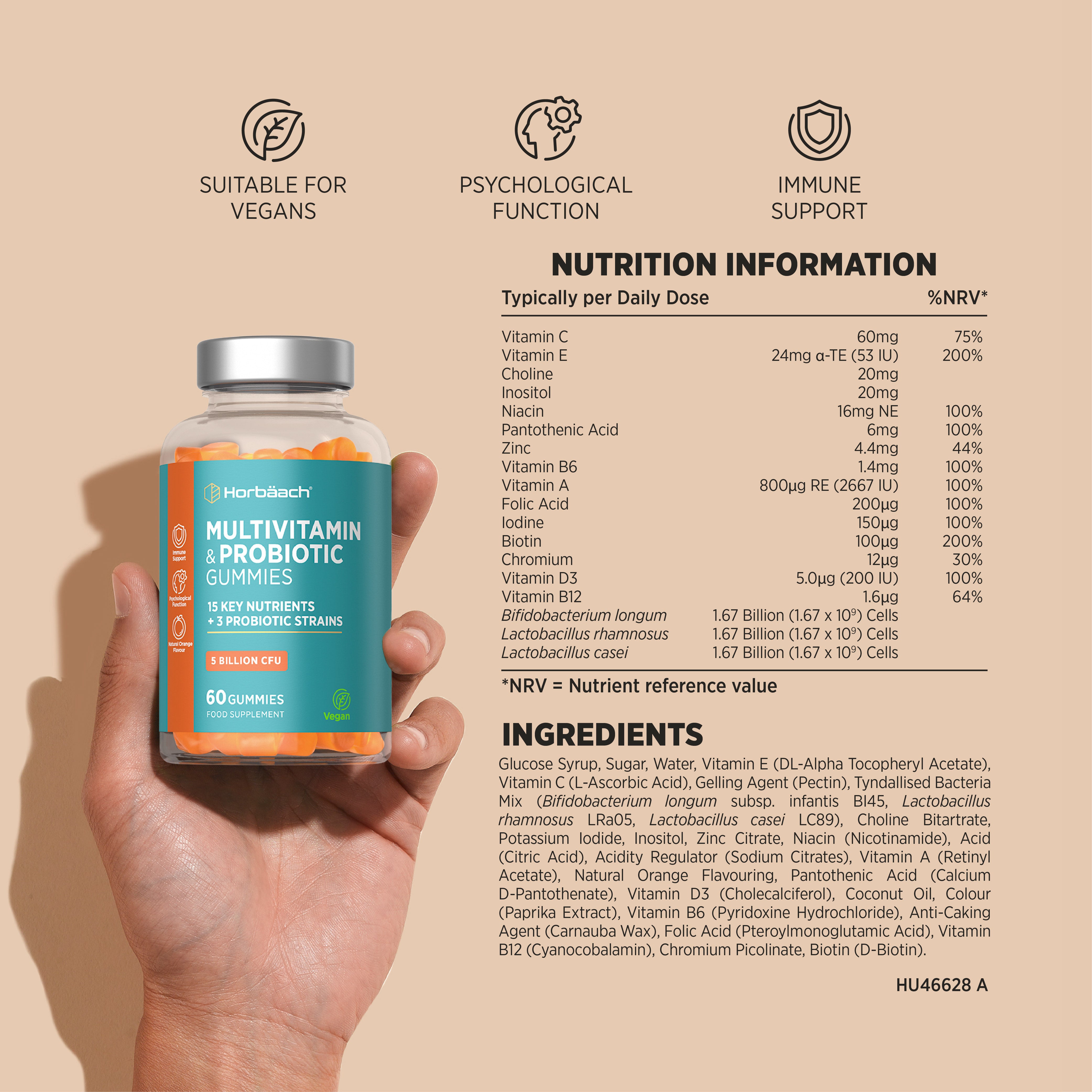 Multivitamins Probiotic for Adults | 60 Gummies