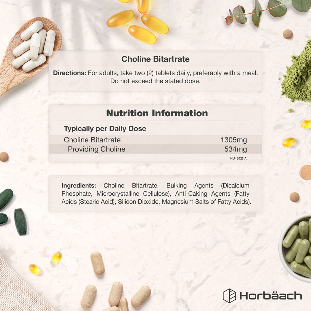 Choline Bitartrate 1305 mg | 120 Tablets