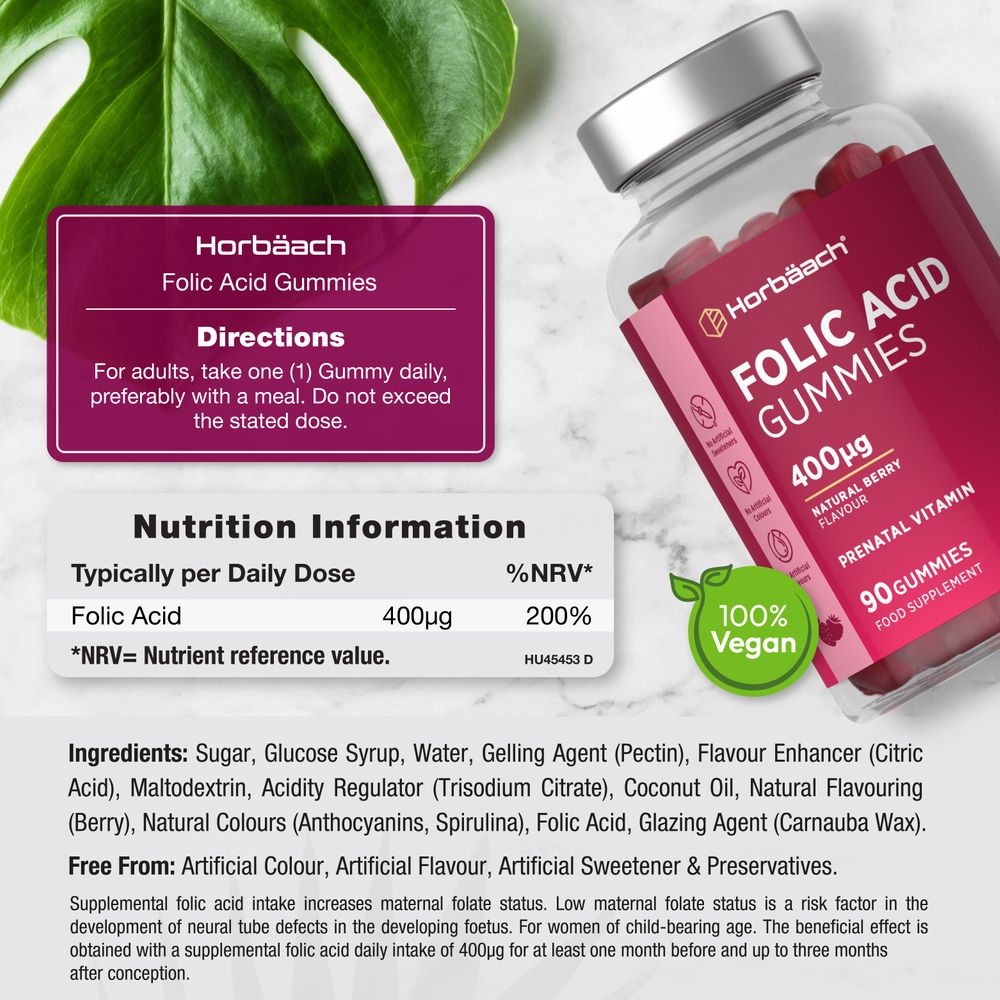 Folic Acid 400 mcg | 90 Gummies