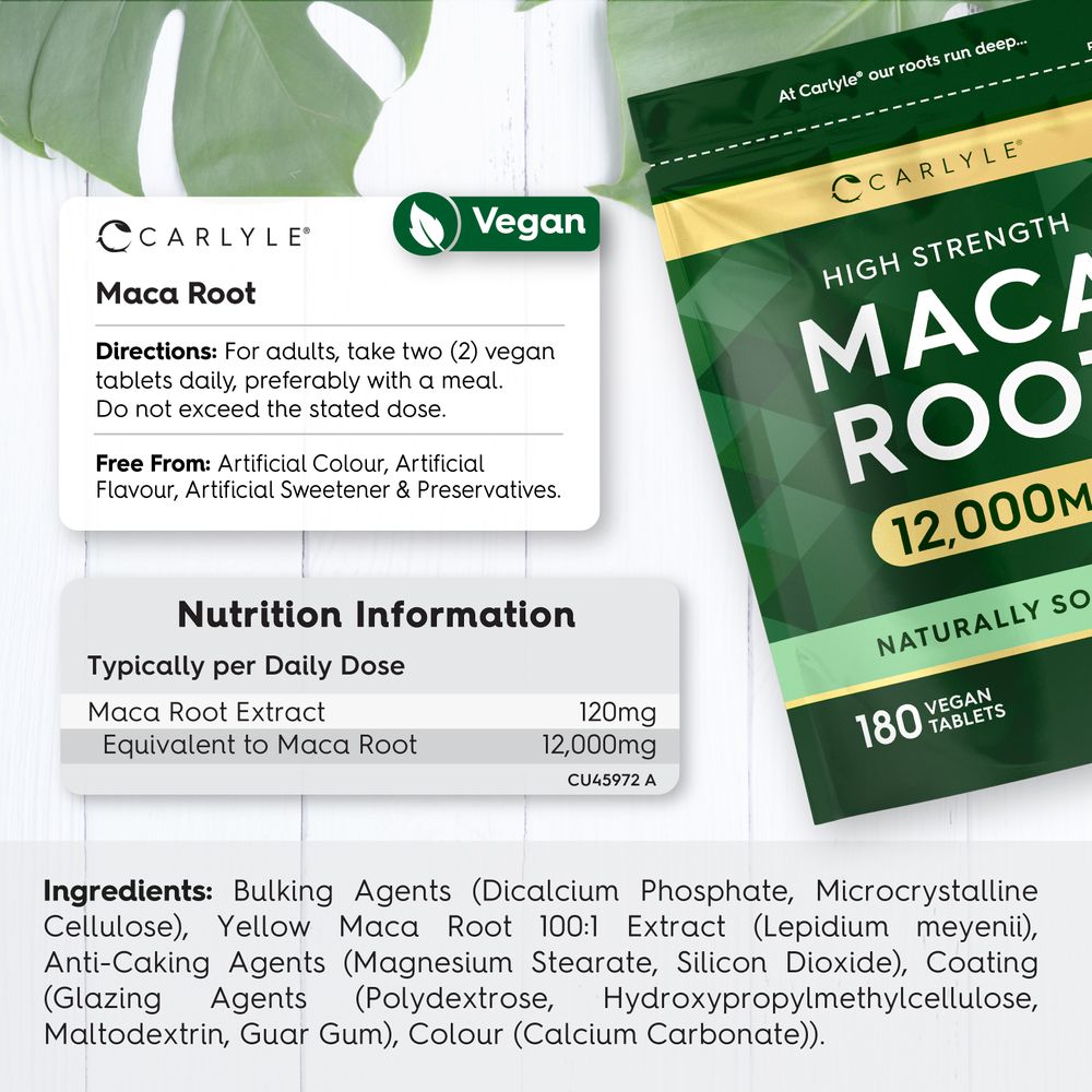 Maca Root 12,000 mg | 180 Tablets